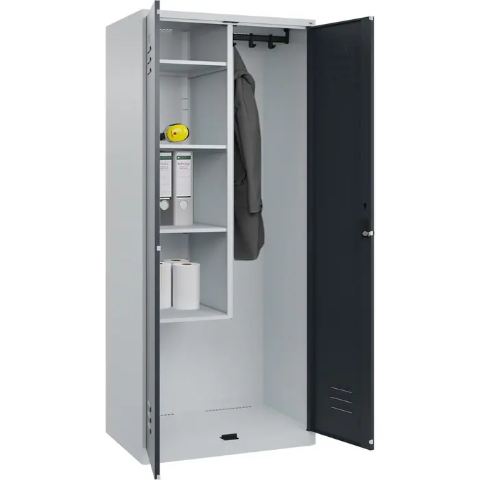 Wochenendangebot CP-Möbel Mehrzweckschrank Classic Plus abschließbar, anthrazit, für Staubsauger, 4 Fächer, Drehriegel, Metall, 80 x 185 x 50cm