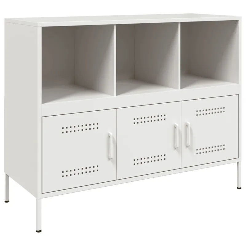 vidaXL Sideboard Weiß 100,5x39x79 cm Stahl Geprüft