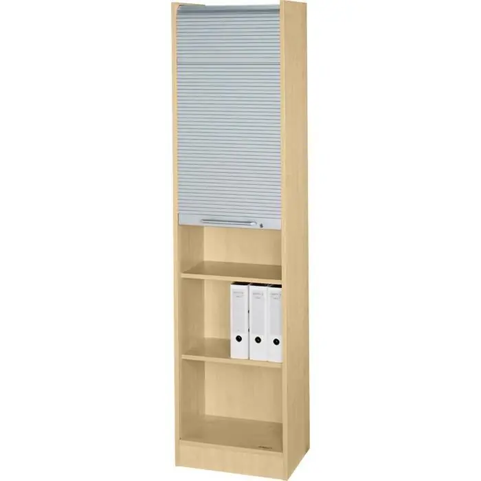 Hammerbacher Rollladenschrank N-Serie, aus Holz, abschließbar, 50 x 200,4 x 40cm (B/H/T), silber / ahorn Sonderangebot