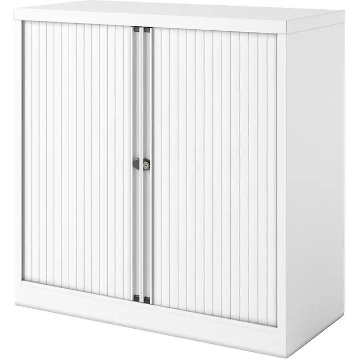Wochenendangebot Bisley Rollladenschrank Essentials, aus Metall, abschließbar, 100 x 100 x 47 cm (B/H/T), weiß, 1 Boden
