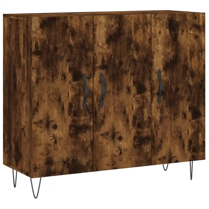 vidaXL Sideboard Räuchereiche 90x34x80 cm Holzwerkstoff Saisonangebot