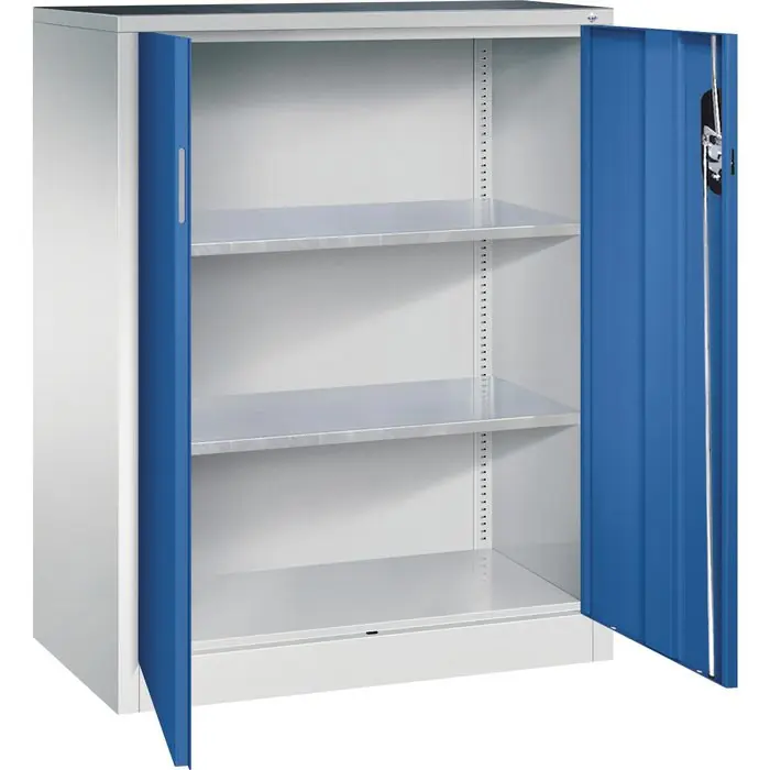 CP-Möbel Werkzeugschrank 8521-000, aus Metall, grau / blau, Beistellschrank, 2 Fachböden, abschließbar, 93 x 120 x 50 cm Günstig