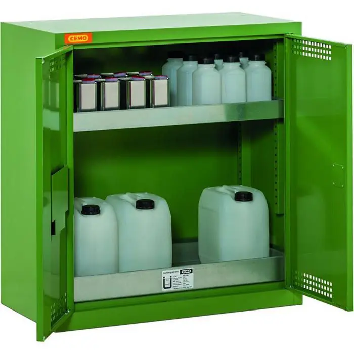 Geprüft CEMO Umweltschrank 10/10, 11391, resedagrün, 95 x 100 x 50cm, 2 Wannenböden