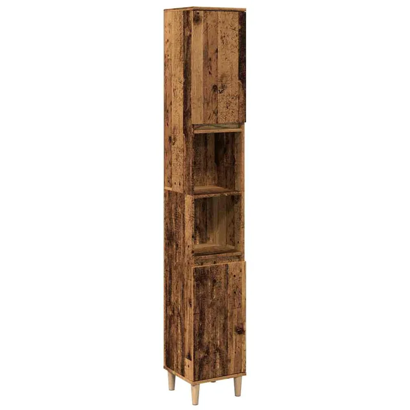 Direkt Vom Hersteller vidaXL Badschrank Altholz-Optik 30x30x190 cm Holzwerkstoff