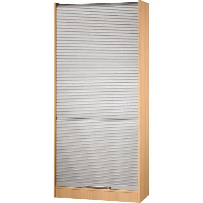 Hammerbacher Rollladenschrank N-Serie, aus Holz, abschließbar, 90 x 200,4 x 40cm (B/H/T/), silber / buche Direkt Vom Hersteller