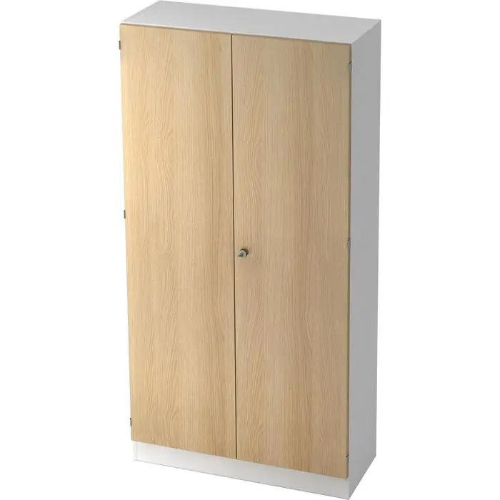 Sonderangebot Hammerbacher Aktenschrank Solid 6910, aus Holz, abschließbar, 100x200,4x42cm (B/H/T), eiche / weiß