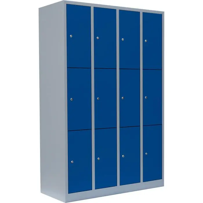 Sofort Bestellen ClassiX Schließfachschrank X-520341, blau, 12 Fächer, Stahl, 119 x 180cm, mit Zylinderschloss