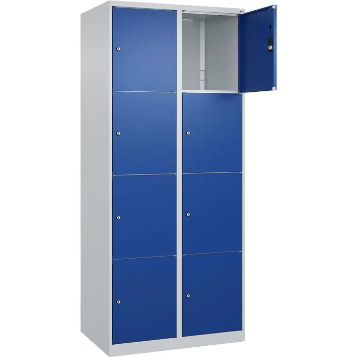 CP-Möbel Schließfachschrank Classic Plus, blau, 8 Fächer, Stahl, 80 x 185cm, mit Zylinderschloss Preiswert