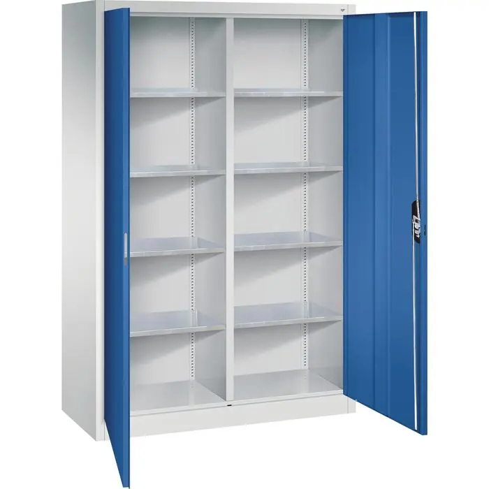 CP-Möbel Werkzeugschrank 8931-311, aus Metall, grau / blau, mit 8 Fachböden, abschließbar, 120 x 195 x 50 cm Markenprodukt