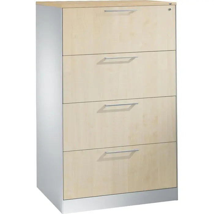 Gratis Versand CP-Möbel Hängeregisterschrank Asisto C3000, 2-bahnig, 4 Schübe, Metall/Holz, lichtgrau / ahorn