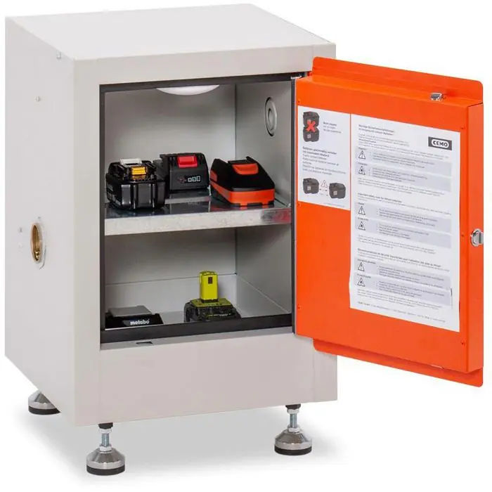 CEMO Akku-Ladeschrank FMplus US, mit 2 Steckdosen, orange, (B/H/T) 43 x 56 x 43cm Preis Gesenkt