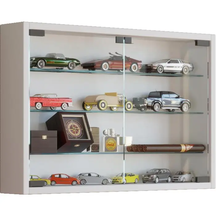 Abverkauf VCM Glasvitrine Mandosa M, hängend, 3 Fachböden, 60 x 40 x 10cm, weiß