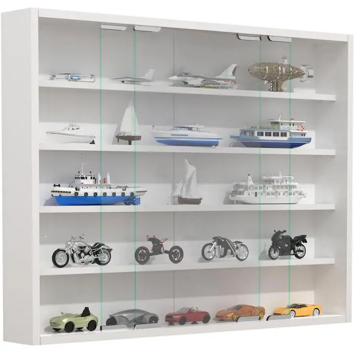 Heißes Angebot VCM Glasvitrine Agisa L, hängend, 4 Fachböden, 77 x 60 x 10cm, weiß