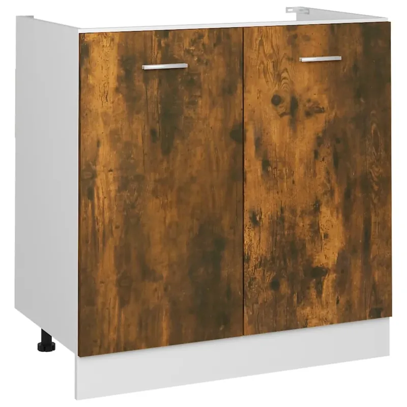 vidaXL Spülenunterschrank Lyon Räuchereiche 80x46x81,5 cm Holzwerkstoff Bestpreis