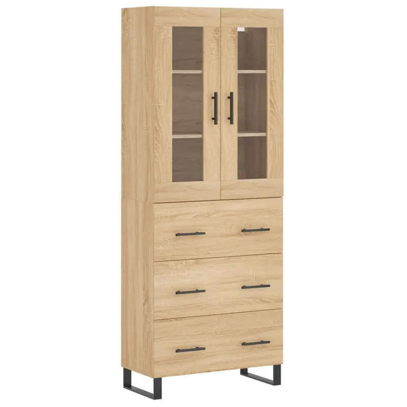 Beliebt vidaXL Highboard Sonoma-Eiche 69,5x34x180 cm Holzwerkstoff