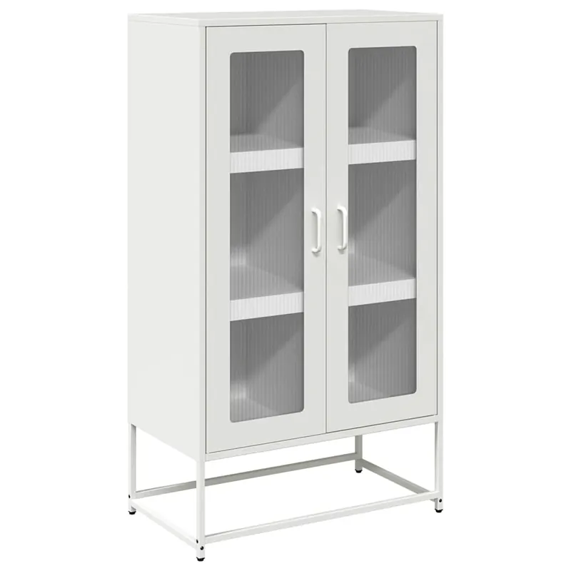 Geprüft vidaXL Highboard Weiß 68x39x123 cm Stahl