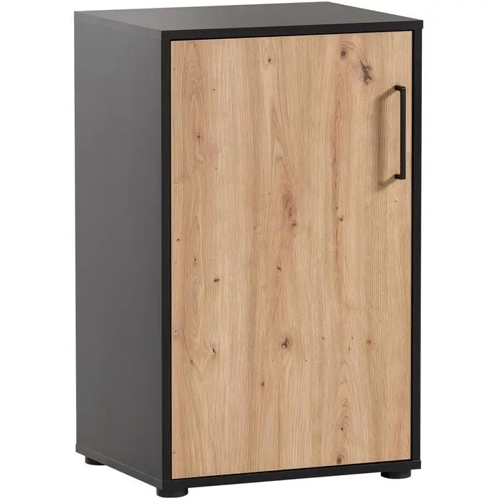 Billig Möbelpartner Aktenschrank Aino, aus Holz, 50,9 x 83,6 x 41 cm (B/H/T), artisan eiche / schwarz