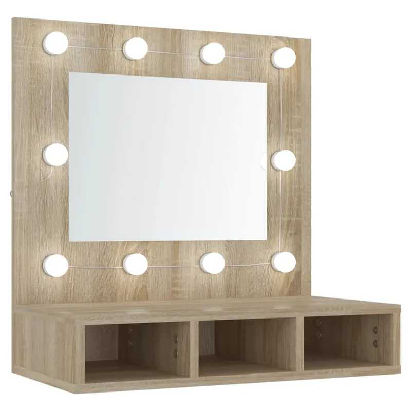 vidaXL Spiegelschrank mit LED Sonoma-Eiche 60x31,5x62 cm Finale Aktion