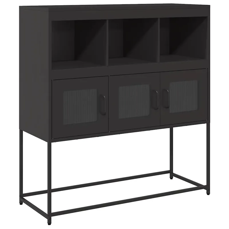 vidaXL Sideboard Schwarz 100,5x39x107 cm Kaltgewalzter Stahl Meistverkauft