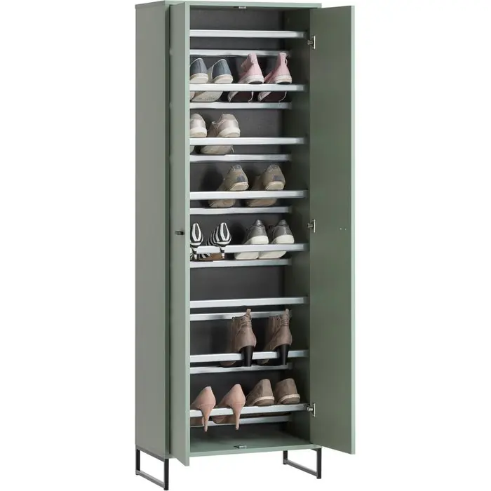 Billig Schildmeyer Schuhschrank Janne, 701781, pistazie, 8 Fächer für 24 Paar, Holz, 60 x 170 x 33cm