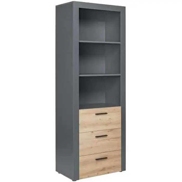 Kostenloser Versand Inter-Link Kombischrank Corbeto, 17203510, eiche / anthrazit, mit 3 Schubladen, (NB/H) 69 x 190 cm