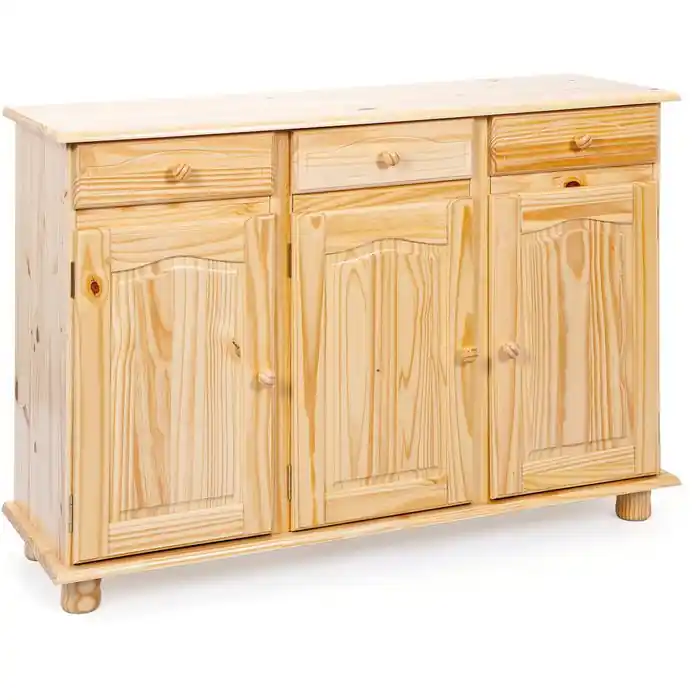 Neu Inter-Link Sideboard Abaco, kiefer, mit Türen und Schubladen, 130 x 87cm, Massivholz