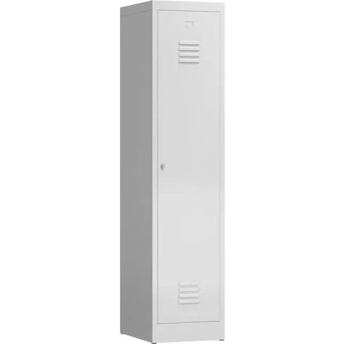 ClassiX Spind X-515110, lichtgrau, 1 Abteil mit Trennwand, Drehriegelschloss, 42 x 180 cm Meistverkauft