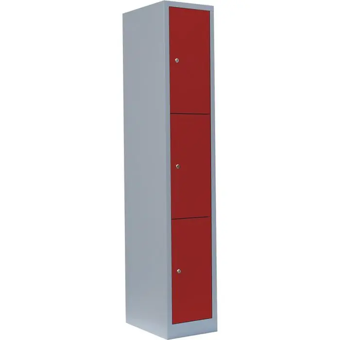 Top-Preis ClassiX Schließfachschrank X-520314, rot, 3 Fächer, Stahl, 31 x 180cm, mit Zylinderschloss