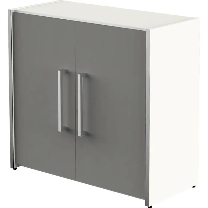 Kerkmann Aktenschrank Move 3, aus Holz, abschließbar, 80 x 76 x 38 cm (B/H/T), graphit / weiß Versand Am Gleichen Tag