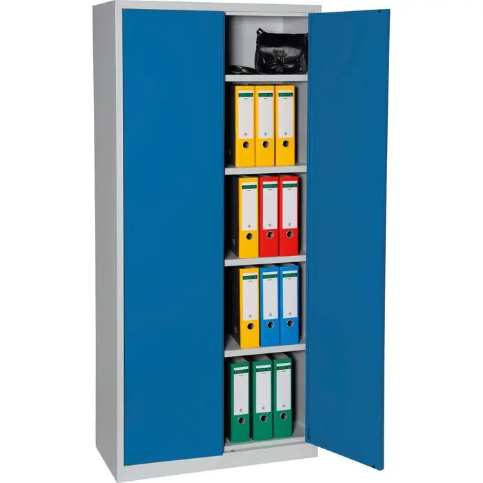 Finale Aktion G-Office Aktenschrank FLC.18, aus Metall, abschließbar, 80 x 180 x 38 cm (B/H/T), blau / lichtgrau