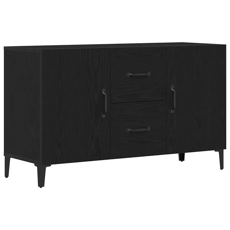 vidaXL Sideboard Schwarz Eichen-Optik 100 x 36 x 60 cm Holzwerkstoff Online Kaufen