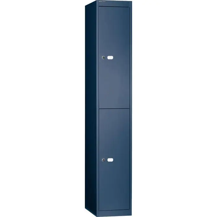 Günstig Bisley Spind CLK-182, blau, 1 Abteil, 2 Fächer, mit Zylinderschloss, 31 x 180 cm