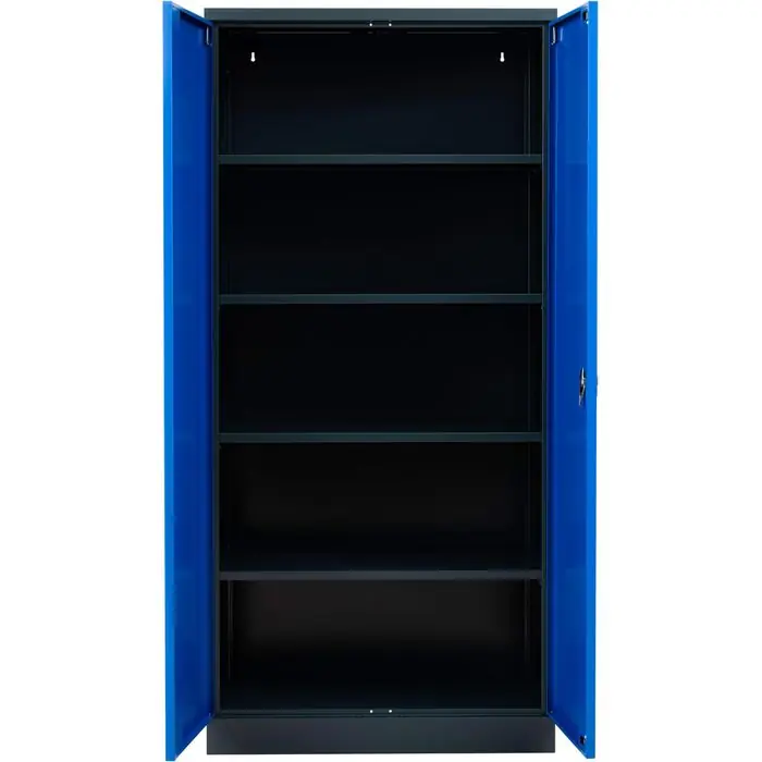 G-Office Aktenschrank FLC.19/N, aus Metall, abschließbar, 92 x 195 x 42 cm (B/H/T), blau / anthrazit Finale Aktion
