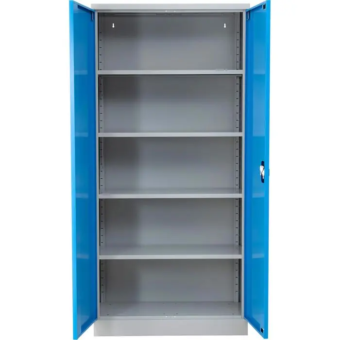 G-Office Aktenschrank FLC.19/N, aus Metall, abschließbar 92 x 195 x 42 cm (B/H/T), lichtblau / grau Garantierte Lieferung