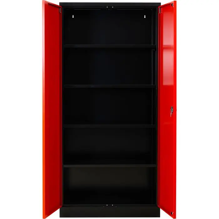 G-Office Aktenschrank FLC.19/N, aus Metall, abschließbar, 92 x 195 x 42 cm (B/H/T), rot / anthrazit Super-Preis