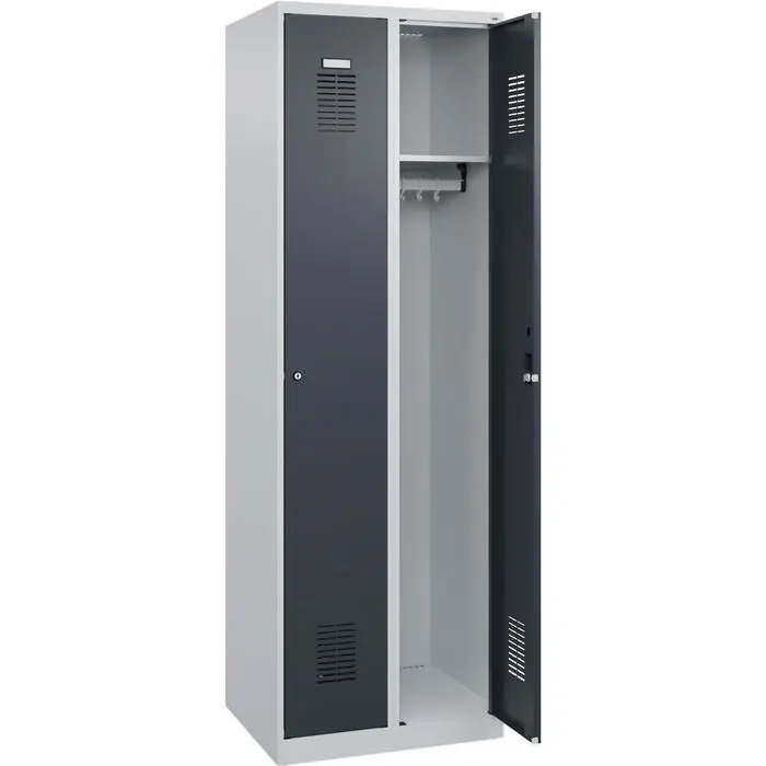 Sonderaktion CP-Möbel Spind Basis PLUS, anthrazit, 2 Abteile, mit Zylinderschloss, 60 x 185 cm