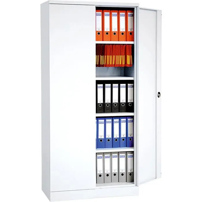 Markenware G-Office Aktenschrank FLC.19/N DELGO, aus Metall, abschließbar, 92 x 195 x 42 cm (B/H/T), weiß