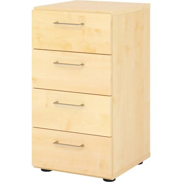 Schnäppchen Hammerbacher Kommode Serie 9 Advanced, ahorn, mit 4 Schubladen, 40 x 74,8 x 41,7cm