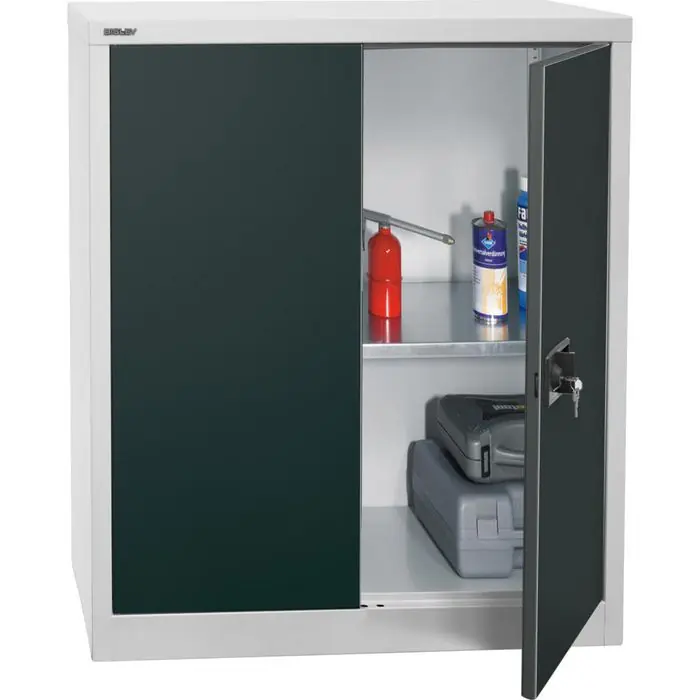 Sale Bisley Werkzeugschrank E402A01G, aus Metall, grau / anthrazit, mit 1 Fachboden, abschließbar, 91 x 100 x 40 cm