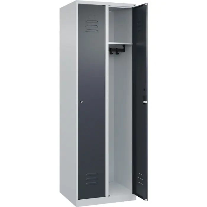 CP-Möbel Spind Classic PLUS, anthrazit, 2 Abteile, mit Zylinderschloss, 60 x 185 cm Neuheit