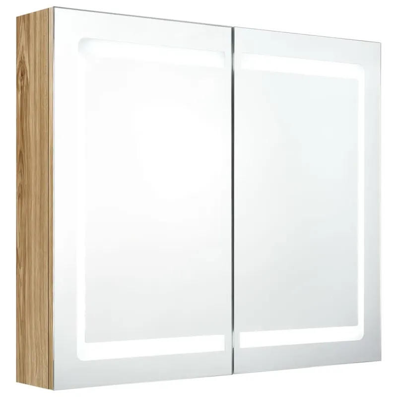 Ausverkauf vidaXL LED-Spiegelschrank fürs Bad Eichen-Optik 80x12x68 cm