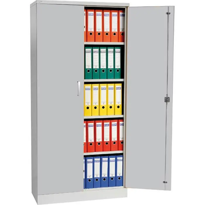 Wochenendangebot G-Office Aktenschrank FLC/WD.19, aus Metall / Holz, abschließbar, 92 x 195 x 42cm (B/H/T), lichtgrau