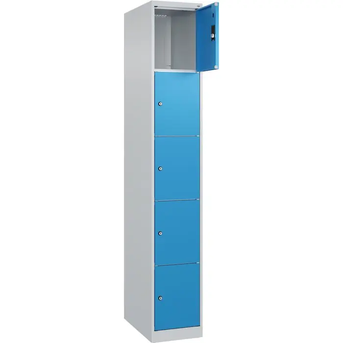 CP-Möbel Schließfachschrank Classic Plus lichtblau, 5 Fächer, Stahl, 30 x 185cm, mit Zylinderschloss Nur Für Kurze Zeit