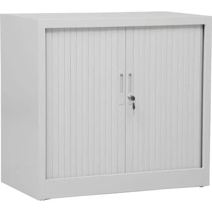 G-Office Rollladenschrank SDC.0708, aus Metall, abschließbar, 80 x 75 x 46 cm (B/H/T), lichtgrau, 1 Boden Gratis Versand