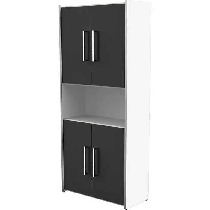 Kerkmann Kombischrank Move 3, anthrazit / weiß, abschließbar, mit 4 Drehtüren, (B/H/) 80 x 183 cm Versand Am Gleichen Tag