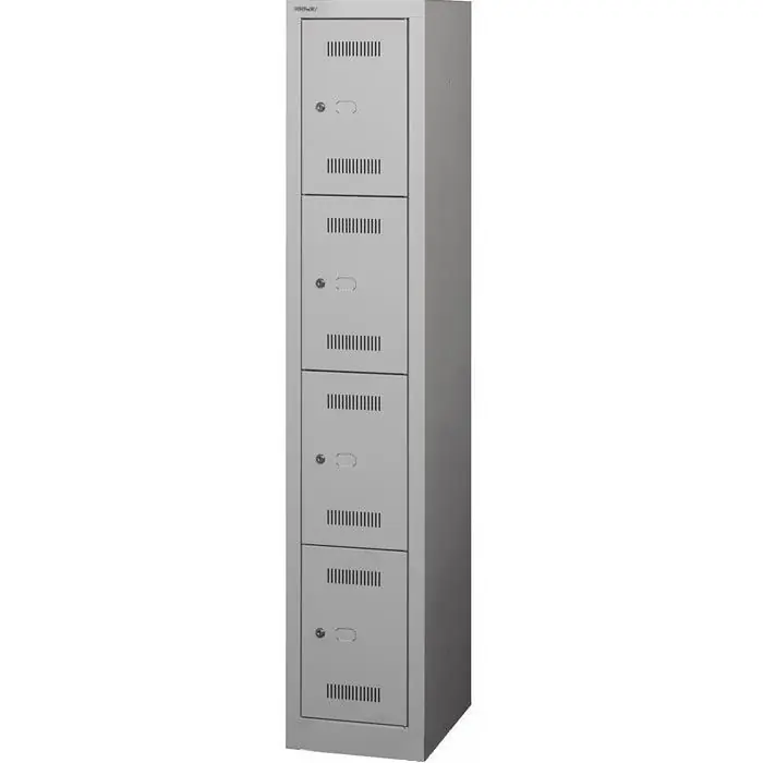 Gratis Versand Bisley Schließfachschrank MonoBloc, lichtgrau, 4 Fächer, Stahl, 32 x 170cm, mit Zylinderschloss