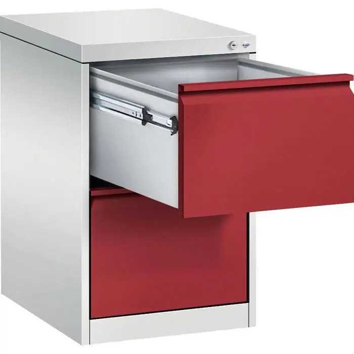 Super-Preis CP-Möbel Hängeregisterschrank Acurado C2000, 1-bahnig, 2 Schübe, lichtgrau / rot