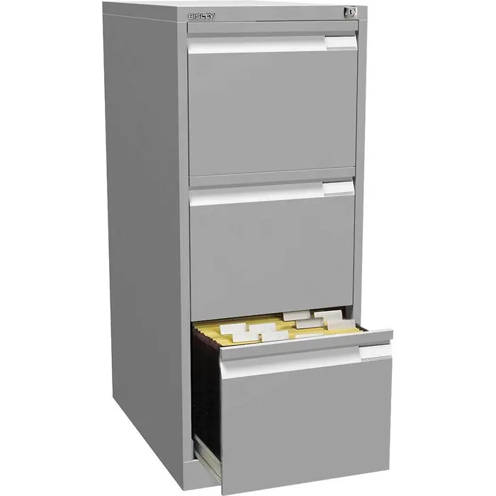 Bisley Hängeregisterschrank 3633-355, 1-bahnig, 3 Schübe, silber Preisreduziert