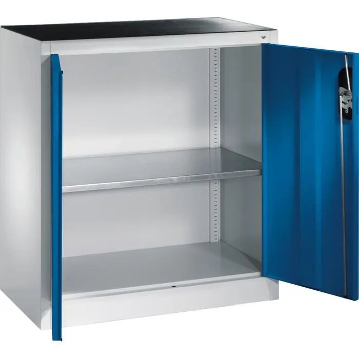 Kracherpreis CP-Möbel Werkzeugschrank 8820-000, aus Metall, grau / blau, Beistellschrank, 1 Fachboden, abschließbar, 93 x 100 x 40 cm