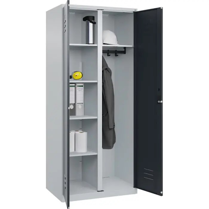 Neuheit CP-Möbel Mehrzweckschrank Classic Plus abschließbar, anthrazit, für Staubsauger, 6 Fächer, aus Metall, 80 x 185 x 50 cm